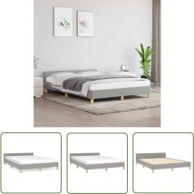 The Living Store Cadre de lit sans matelas gris clair 140x200 cm tissu - Cadre De Lit - Lit Double - Literie - Meuble Chambre - Design Moderne