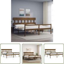 Maison Chic - The Living Store Lit pour personne âgée sans matelas 200x200 cm bois massif - Lit Senior - Lit Pour Personne Agée - Lit Haut - Lit Bois