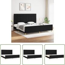 Maison Chic - The Living Store Cadre de lit sans matelas noir 200x200 cm tissu - Cadre De Lit - Lit Double - Literie - Têtière De Lit - Meuble De