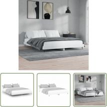 Kalisse - The Living Store Cadre de lit sans matelas blanc 140x200 cm bois d'ingénierie - Cadre De Lit - Lit Double - Lit Blanc - Meuble Chambre