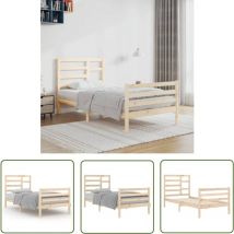 Maison Chic - The Living Store Cadre de lit sans matelas bois massif 90x200 cm - Cadre De Lit - Lit Simple - Lit En Bois - Lit Design - Meuble Chambre