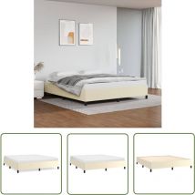 Bonnevie - The Living Store Cadre de lit Crème 160x200 cm Similicuir - Cadre De Lit - Lit Crème - Lit Simili Cuir - Meuble Chambre à Coucher - Literie