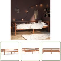Inlife Cadre de lit Marron miel Bois de pin massif 90x200 cm