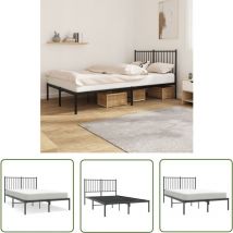 Maison Chic - The Living Store Cadre de lit métal sans matelas avec tête de lit noir 120x190cm - Cadre De Lit - Lit Double - Lit Metal - Lit Avec