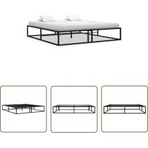 Kalisse - Lit double pour adulte Cadre de lit - Noir Métal 160x200 cm BV425805