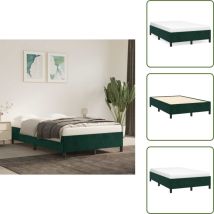 The Living Store - Cadre de lit sans matelas vert foncé 120x190 cm velours - Cadre De Lit - Lit Double - Lit Velours - Lit Vert - Meuble Chambre à