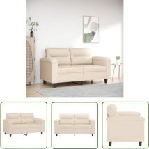 Canapé à 2 places Beige 120 cm Tissu microfibre - Canapé Deux Places - Canapé Beige - Canapé Tissu Microfibre - Canapé Design Moderne - Canapé