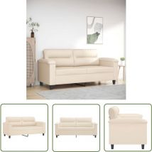 Canapé à 2 places Beige 140 cm Tissu microfibre - Canapé Deux Places - Canapé Beige - Canapé Design - Canapé Moderne - Canapé Confortable - The