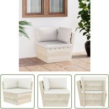 Maison Chic - The Living Store Canapé d'angle palette de jardin avec coussins Épicéa imprégné - Canapé D'angle - Canapé Jardin - Mobilier De Jardin