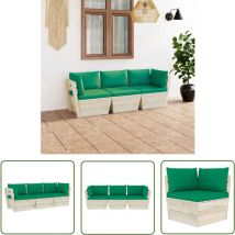 The Living Store Canapé palette à 3 places de jardin avec coussins Bois d'épicéa - Canapé De Jardin - Canapé Palette - Mobilier De Jardin - Salon De