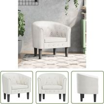 The Living Store - Chaise cabriolet blanc similicuir - Fauteuil Moderne - Fauteuil Design - Fauteuil Blanc - Fauteuil Capitonné - Chaise Relaxante