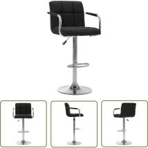 Chaise de bar Noir Tissu - Chaises De Bar - Tabouret De Bar - Chaise Contemporaine - Chaise Noire - Chaise Ajustable - The Living Store