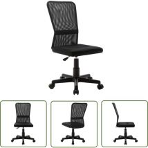 Abcrital - The Living Store Chaise de bureau Noir 44x52x100 cm Tissu en maille - Chaise De Bureau - Chaise Ergonomique - Chaise Pivotante - Fauteuil