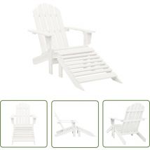 Chaise de jardin avec pouf Bois Blanc - Fauteuil De Jardin - Chaise De Jardin - Pouf De Jardin - Mobilier De Jardin - Décoration De Jardin - The