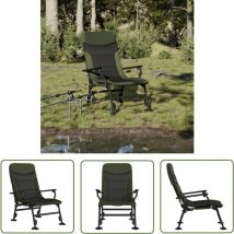 The Living Store - Chaise de pêche avec accoudoir pliable vert - Chaise De Pêche - Chaise Pliante - Mobilier De Jardin - Chaises De Jardin - Fauteuil
