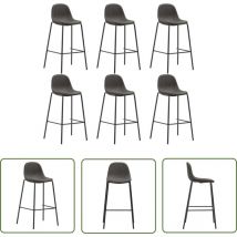 The Living Store Chaises de bar lot de 6 gris foncé tissu - Chaise De Bar - Chaise De Comptoir - Chaises De Bar - Set De Chaises De Bar - Mobilier De