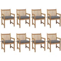 Prolenta Premium - Furniture Limited - Chaises de jardin lot de 8 avec coussins gris