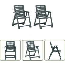 The Living Store - Chaises de jardin lot de 2 Plastique Vert - Chaise De Jardin - Meubles De Jardin - Mobilier De Jardin - Chaise Extérieure - Chaise
