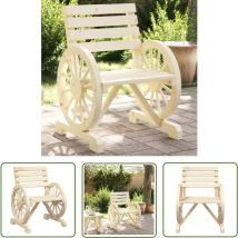 The Living Store - Chaises de jardin Bois de sapin massif - Chaise De Jardin - Mobilier De Jardin - Chaise En Bois - Fauteuil De Jardin - Salon De