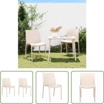 Chaises de jardin lot de 2 crème 50x46x80 cm polypropylène - Chaise De Jardin - Chaise Extérieure - Mobilier De Jardin - Chaises Empilables - Chaise