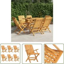 Kalisse - The Living Store Chaises de jardin pliantes lot de 6 61x67x90cm bois massif teck - Chaise De Jardin - Chaise Pliante - Mobilier De Jardin