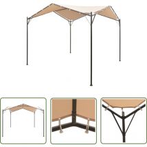 The Living Store - Chapiteau tente 3 x 3 m Acier Beige - Abri Extérieur - Chapiteau Pliable - Parasol - Tenda Da Giardino - Fête Extérieure