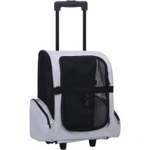 Chariot polyvalent pliable pour animaux de compagnie Gris - The Living Store