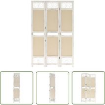 The Living Store - Cloison de séparation 3 panneaux Crème 105x165 cm Tissu - Cloison De Séparation - Paravent - Brise Vue - Cloison Amovible