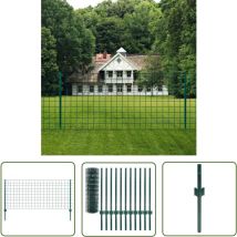 The Living Store - Clôture Euro Acier 20x0,8 m Vert - Clôture Euro - Clôture D'extérieur - Clôture En Acier - Clôture Pvc - Clôture Verte