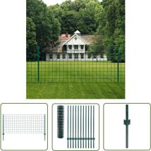 The Living Store - Clôture Euro Acier 20x1,2 m Vert - Clôture En Acier - Clôture Pvc - Clôture Extérieur - Clôture Jardin - Clôture Résidentielle
