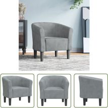 The Living Store - Clubsessel Dunkelgrau Samt - Samtsessel - Wohnlounge Möbel - Sessel Grau - Lounge Chair - Gemütlicher Sessel