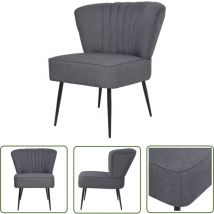 The Living Store - Chaise de cocktail gris foncé tissu - Chaise De Cocktail - Fauteuil Club - Mobilier Salon - Décoration Intérieur - Fauteuil Design