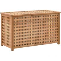 Longziming - Coffre de blanchisserie 77,5x37,5x46,5 cm Bois massif de noyer - The Living Store - Brun