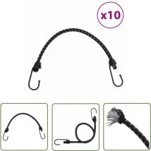 The Living Store - Cordes élastiques avec bandes réfléchissantes et crochets 10pcs - Corde Elastique - Cordage Elastique - Accessoires Camping