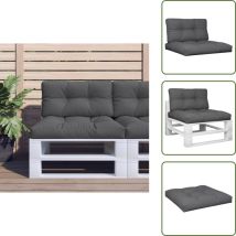 Coussins de palette lot de 2 anthracite tissu - Coussins Exterieurs - Coussins De Terrasse - Coussins Jardin - Cushions Design - Mobilier De Jardin