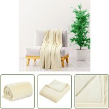 Couverture crème 150x200 cm polyester - Couverture Chaude - Couverture Douce - Couverture Polaire - Couverture Crème - Couverture Polyester - The