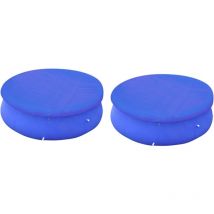 The Living Store - Couvertures de piscines rondes hors sol de 450-457 cm 2 pcs Bleu
