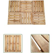 The Living Store - Dalles de terrasse 6 pcs 50x50 cm Bois Marron - Dalles De Terrasse - Terrasse Bois - Carrelage Extérieur - Parquet Extérieur