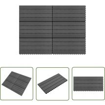 Devenirriche - The Living Store Dalles wpc 60x30 cm 6 pcs 1m² Gris - Carrelage Extérieur - Dallettes Terrasse - Tuiles Composites - Terrasse Bois