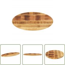 The Living Store - Dessus de table 110x50x3,8 cm ovale bois massif de manguier - Dessus De Table - Table Ronde - Table Ovale - Bois Massif - Manguier