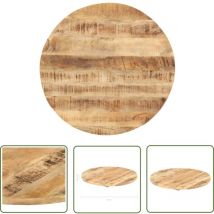 Longziming - The Living Store Dessus de table Bois de manguier solide Rond 25-27 mm 60 cm - Dessus De Table - Plateau De Table - Bois De Manguier