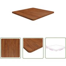 The Living Store Dessus de table carré Marron foncé70x70x2,5cm Bois chêne traité - Dessus De Table - Plateau De Table - Table Ronde - Table