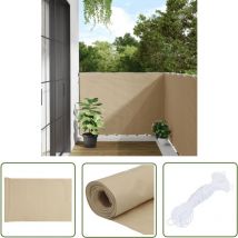 Abcrital - The Living Store Écran de balcon Beige 120x300 cm Tissu Oxford - Écran De Balcon - Intimité Balcon - Parasol Balcon - Voile D'ombrage
