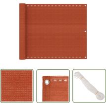The Living Store Écran de balcon Orange 75x400 cm pehd - Écran De Balcon - Intimité Balcon - Protection Solaire - Voile D'ombrage - pehd