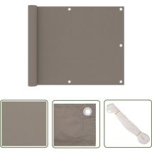 Abcrital - The Living Store Écran de balcon Taupe 75x300 cm Tissu Oxford - Écran De Balcon - Paravent De Balcon - Intimité Balcon - Protection