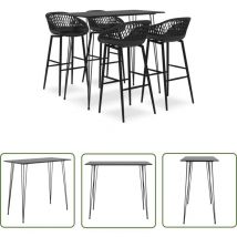 Ensemble de bar 5 pcs Noir - Ensemble De Bar - Meuble De Salon - Mobilier Moderne - Table De Bar - Tabourets De Bar - The Living Store