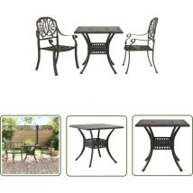 The Living Store - Ensemble de bistrot 3 pcs bronze aluminium coulé - Ensemble De Bistrot - Mobilier De Jardin - Salon De Jardin - Table De Jardin
