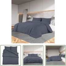 Ensemble de housse de couette Anthracite 240x220 cm Microfibre - Housses De Couette - Literie - Drap Housse - Textile De Maison - Décoration De