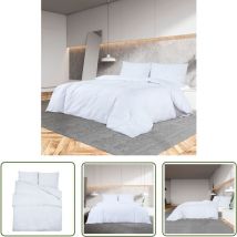 Ensemble de housse de couette Blanc 140x200 cm Microfibre - Housses De Couette - Linge De Lit - Drap Housse - Literie Blanche - Microfibre - The