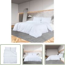 Ensemble de housse de couette Blanc 240x220 cm Microfibre - Housses De Couette - Linge De Lit - Literie Blanche - Drap Housse - Set De Draps - The